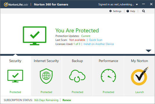 Norton 360 for Gamers - Europa (1 año, 3 pc) - GLOBAL – INDIVIDUAL