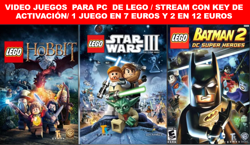 Videojuegos del mundo Lego - Steam - Global - (Harry Potter, El señor de los Anillos, Star Wars, Indiana Jones, Piratas del caribe, Marvel y DC)