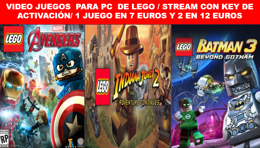 Videojuegos del mundo Lego - Steam - Global - (Harry Potter, El señor de los Anillos, Star Wars, Indiana Jones, Piratas del caribe, Marvel y DC)