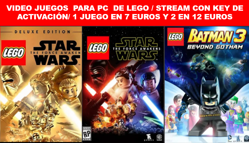 Videojuegos del mundo Lego - Steam - Global - (Harry Potter, El señor de los Anillos, Star Wars, Indiana Jones, Piratas del caribe, Marvel y DC)