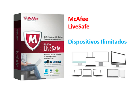 McAfee Livesafe - Dispositivos ILIMITADOS - 5 AÑOS - GLOBAL